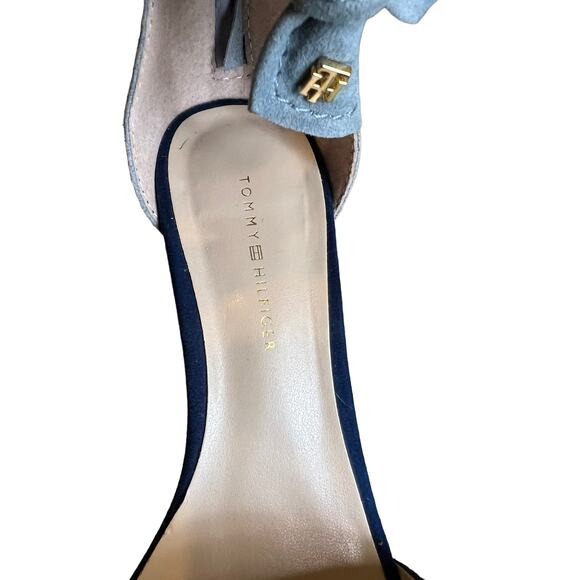 Tommy Hilfiger blue suede ankle strap detail formal heels 6.5 - Picture 8 of 9